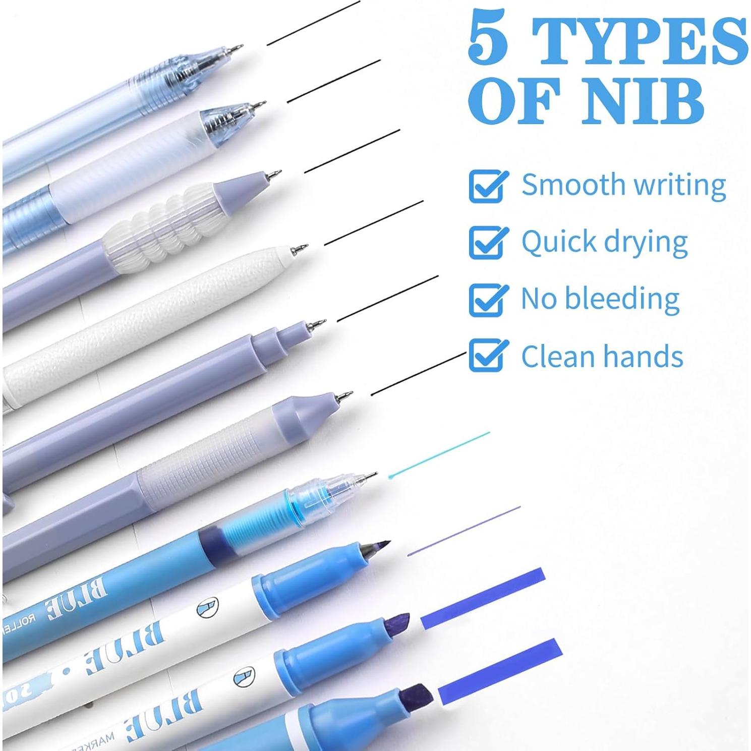 Set de 10 Bolígrafos Gel Pastel Leery 0.5mm y 3 Marcadores