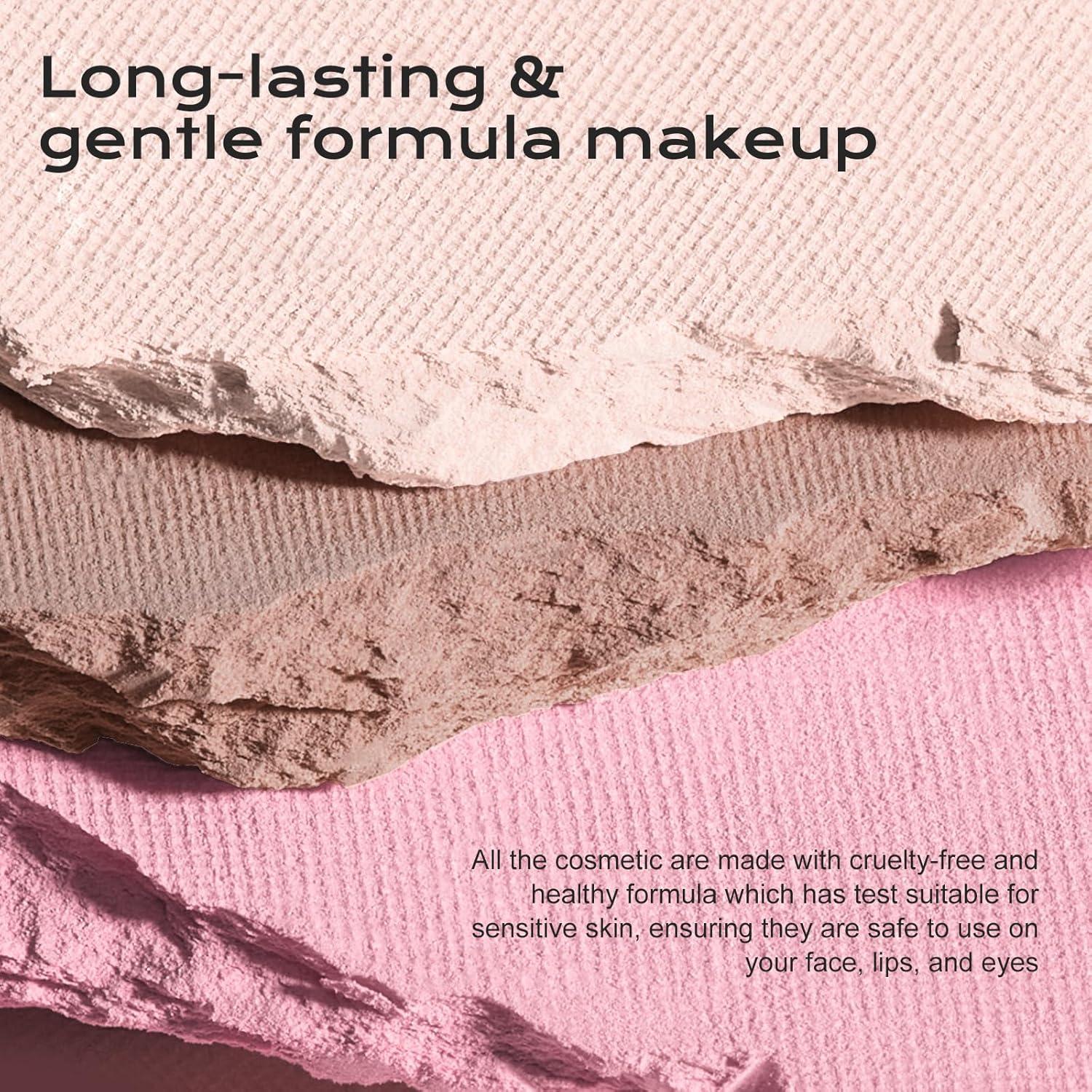 Paleta de Maquillaje Color Nymph 3 en 1 Rubor Contorno Iluminador