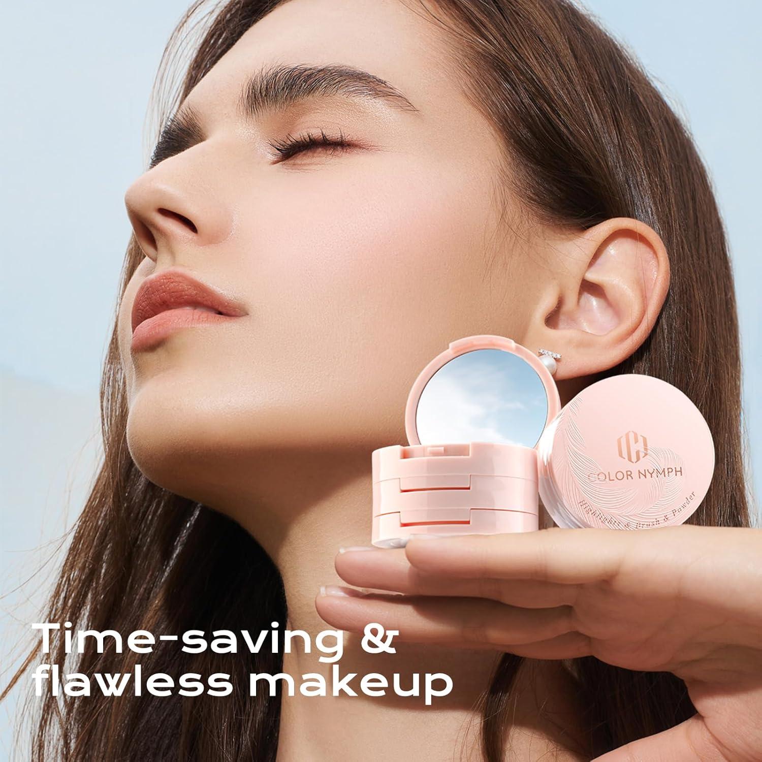 Paleta de Maquillaje Color Nymph 3 en 1 Rubor Contorno Iluminador