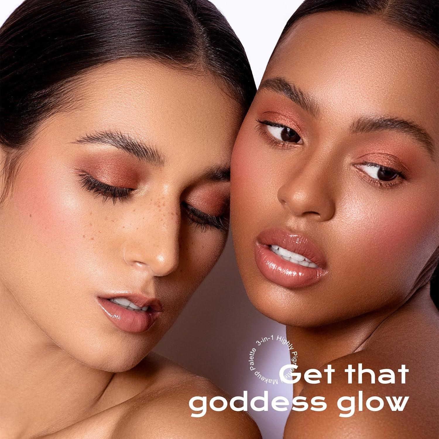 Paleta de Maquillaje Color Nymph 3 en 1 Rubor Contorno Iluminador