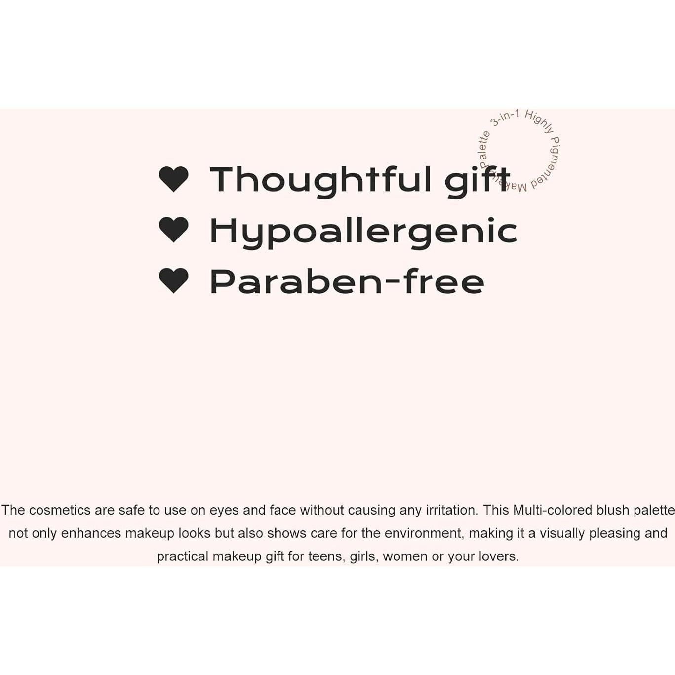 Paleta de Maquillaje Color Nymph 3 en 1 Rubor Contorno Iluminador