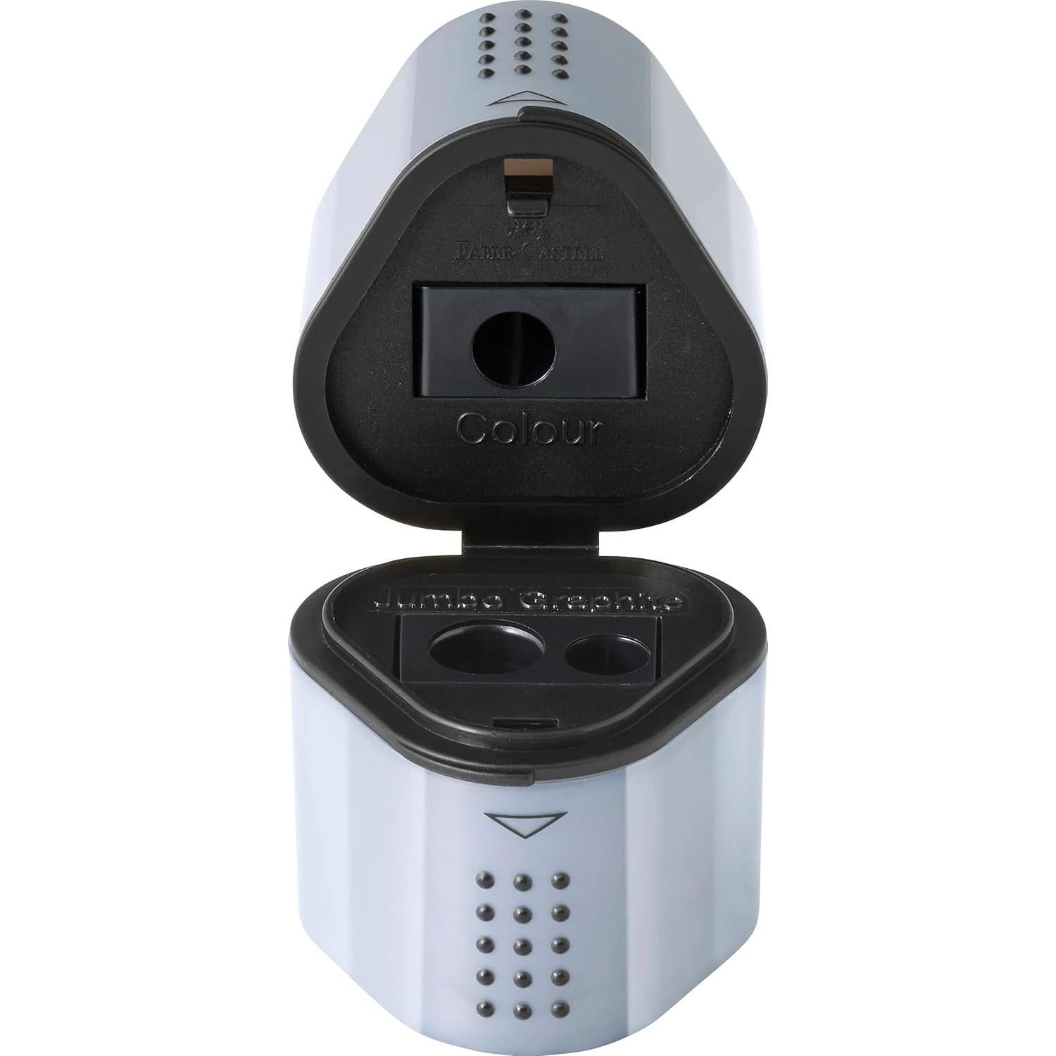 Sacapuntas Faber-Castell Grip Trio Plata 3 Aberturas