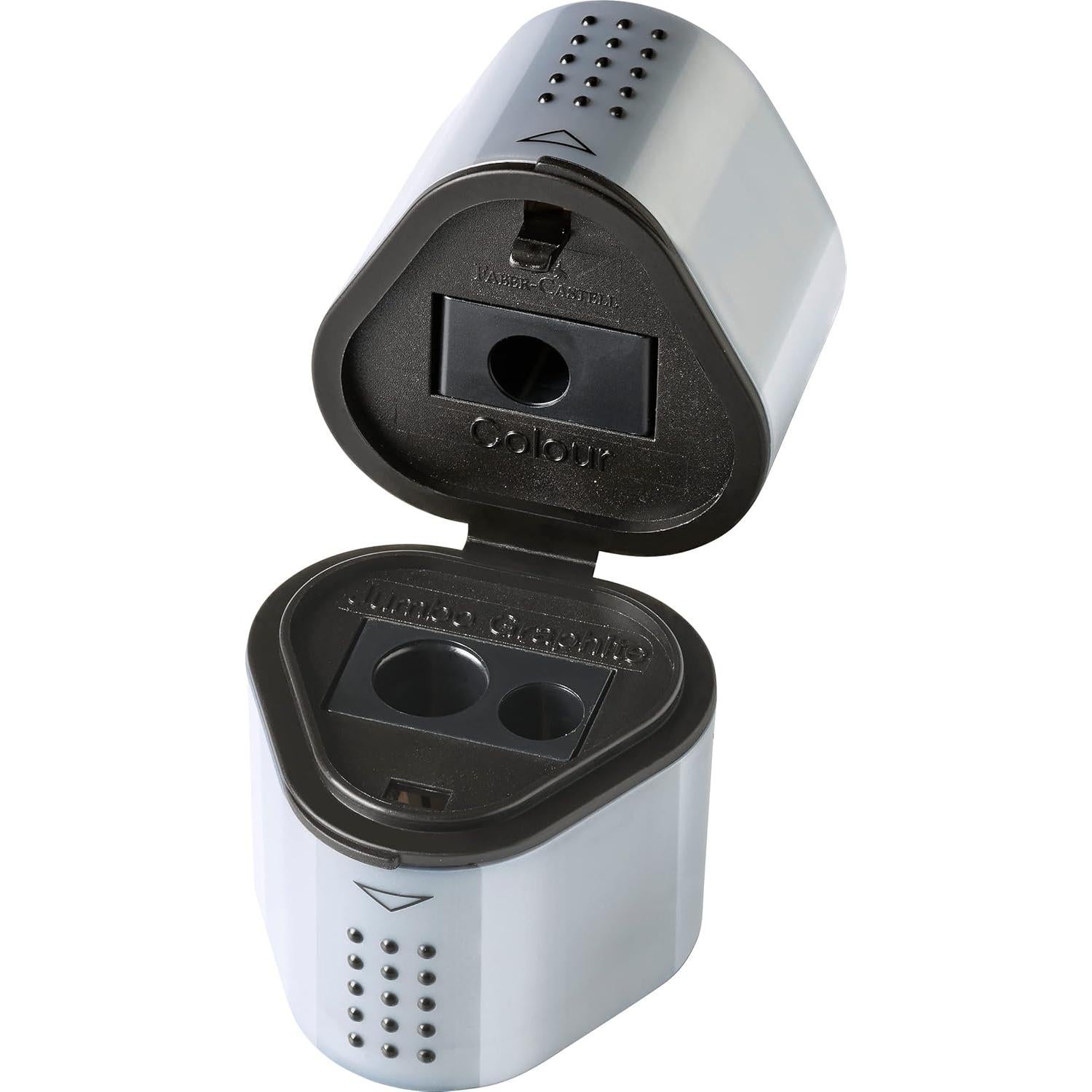 Sacapuntas Faber-Castell Grip Trio Plata 3 Aberturas