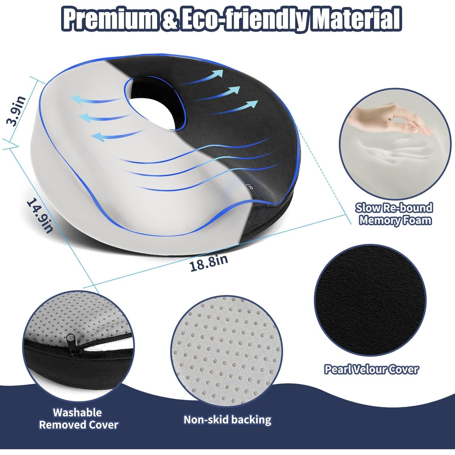 Almohada Donut SAHEYER Espuma Viscoelástica Alivio Coxis 45.7x37.8cm