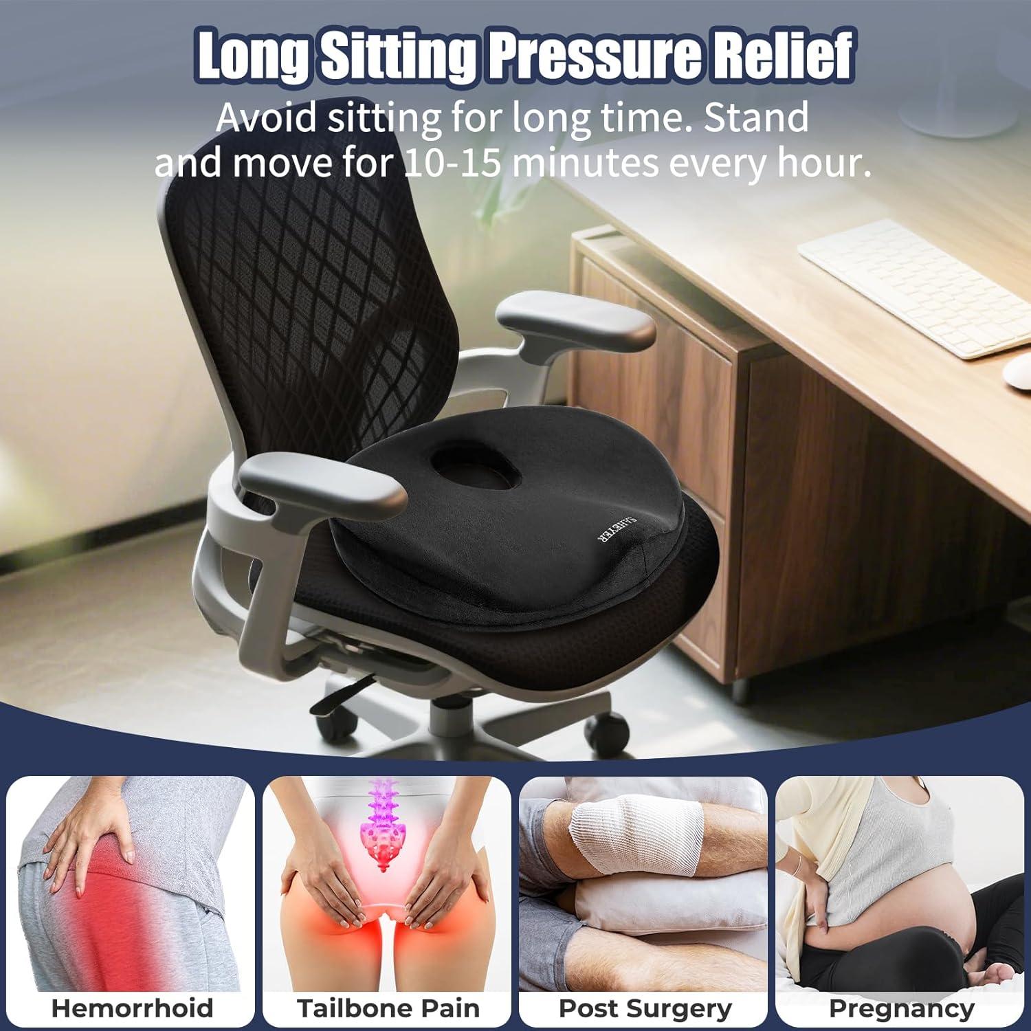 Almohada Donut SAHEYER Espuma Viscoelástica Alivio Coxis 45.7x37.8cm