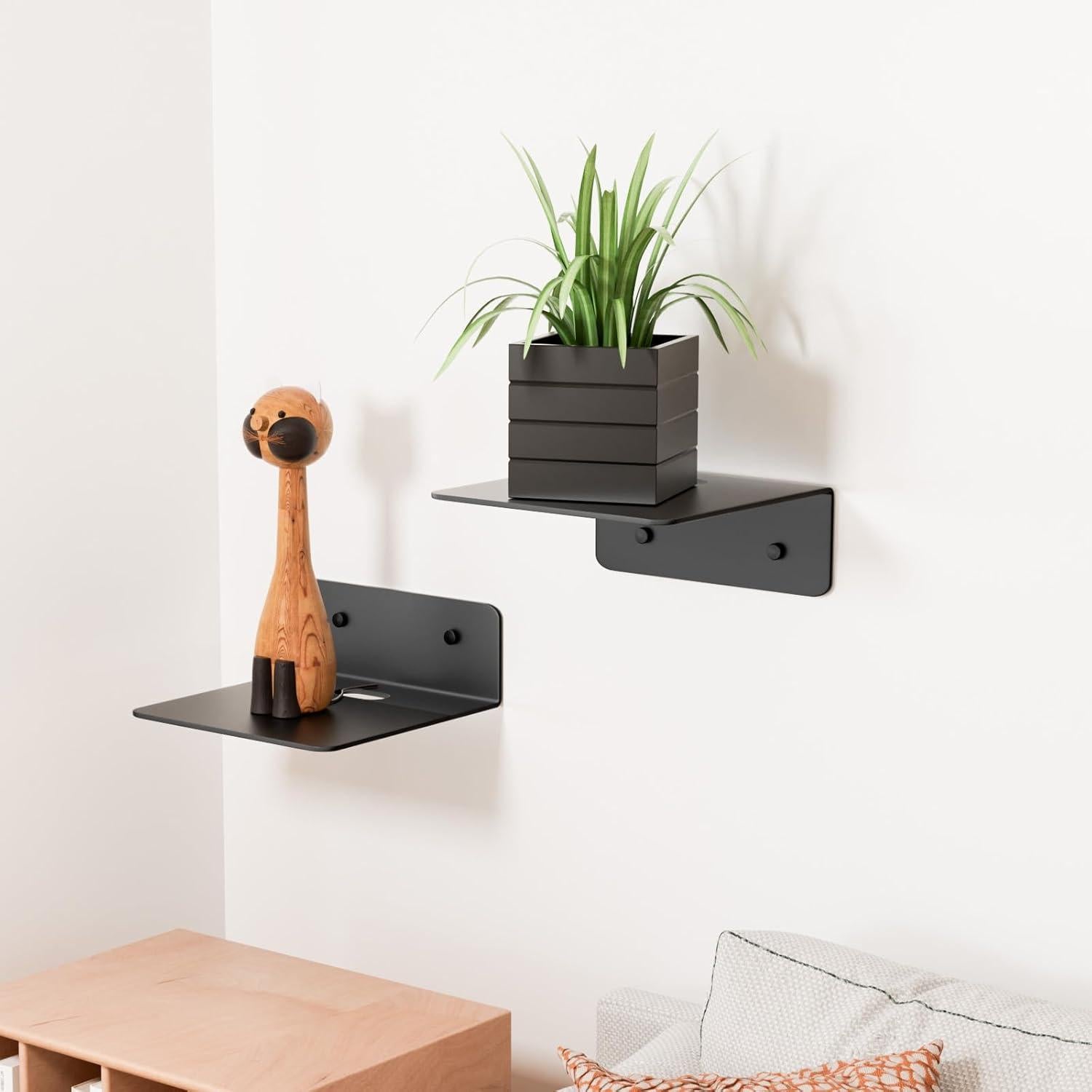 Estantes Flotantes Mini Wisfame 12.7 cm - Juego de 2, Negro