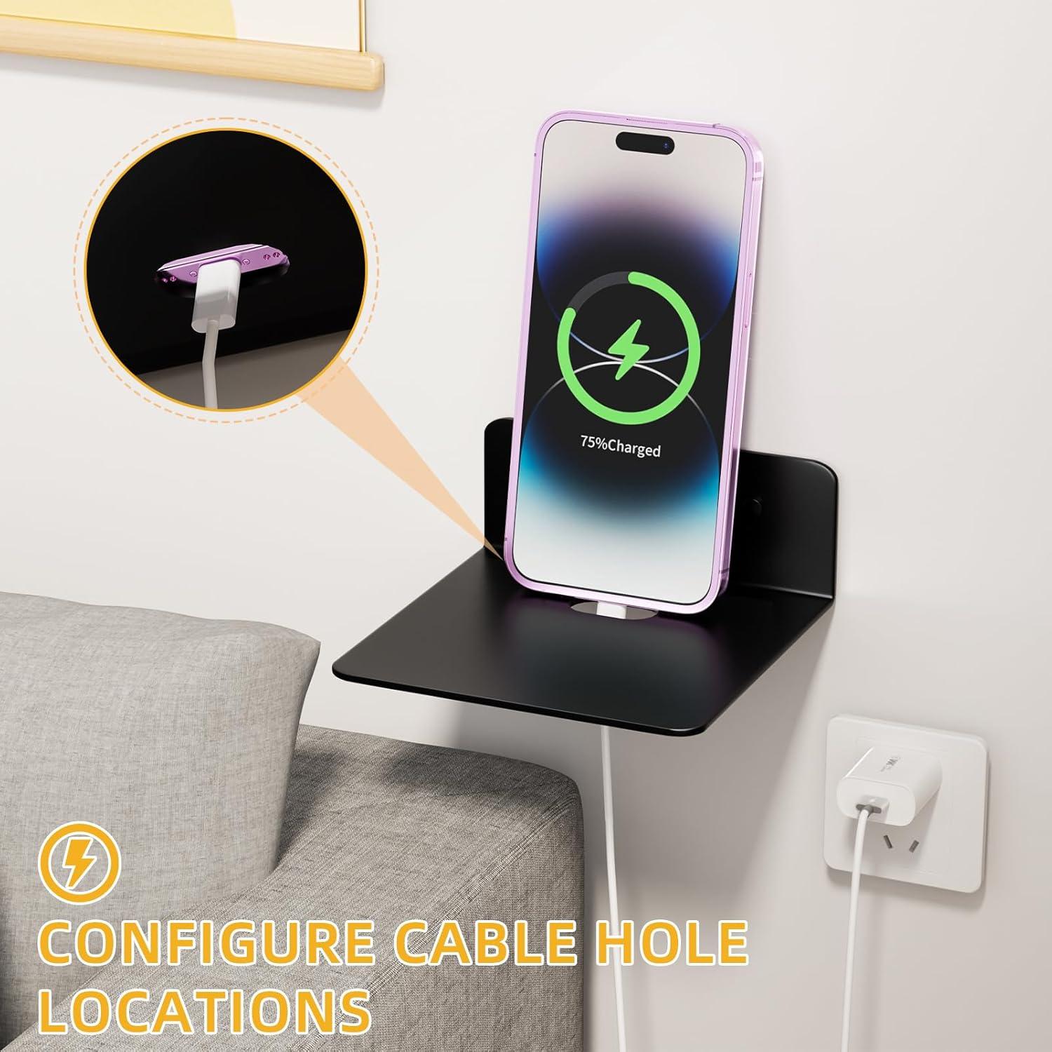 Estantes Flotantes Mini Wisfame 12.7 cm - Juego de 2, Negro