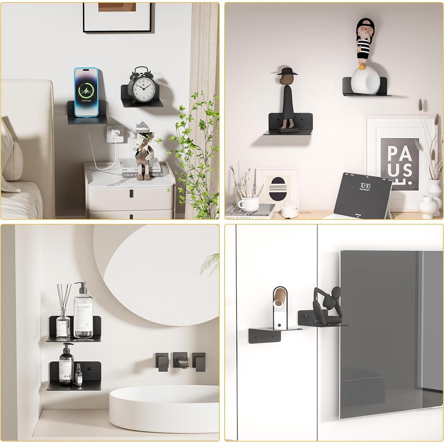 Estantes Flotantes Mini Wisfame 12.7 cm - Juego de 2, Negro