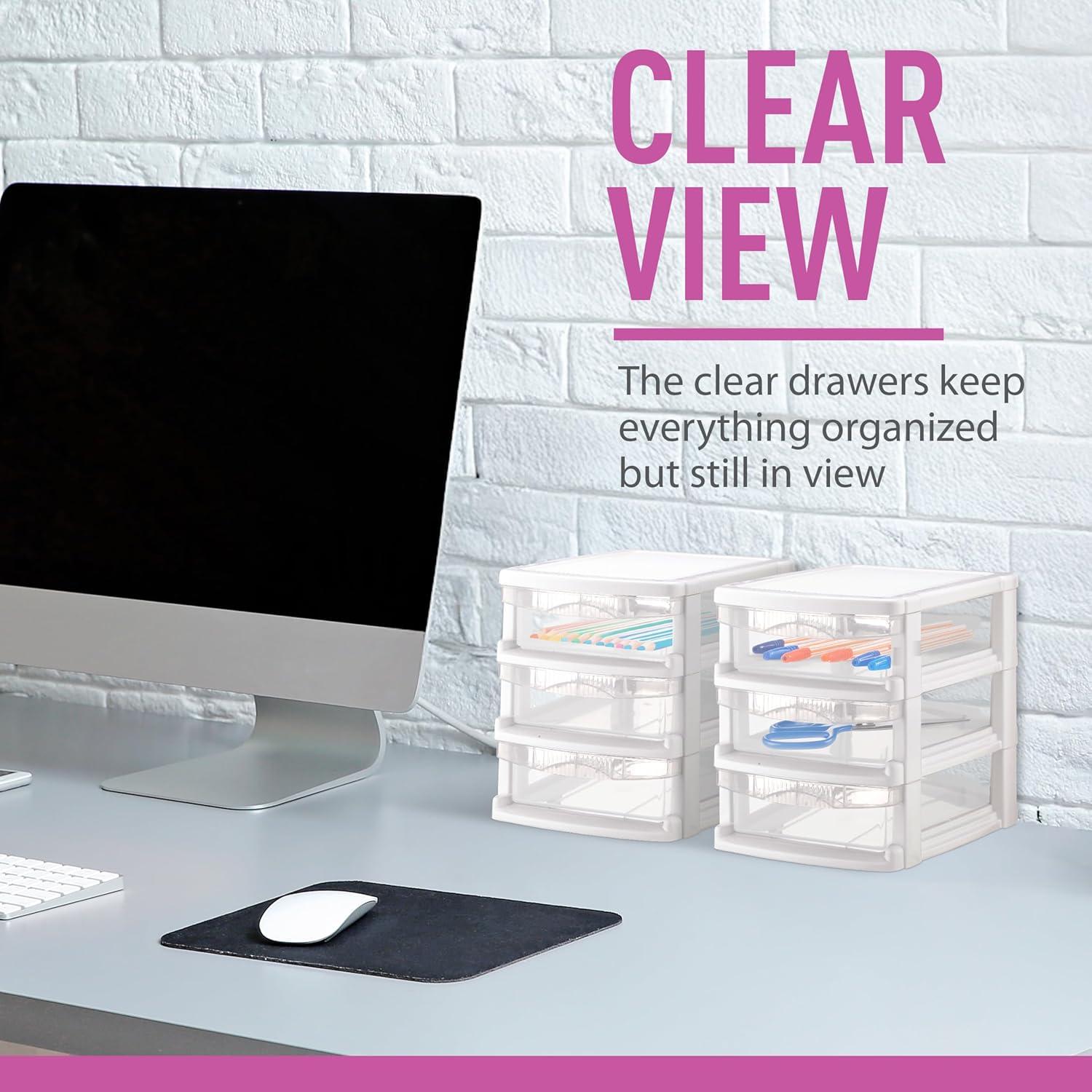 Unidad de Almacenamiento Tribello 3 Cajones Plástico Blanco - 2 Paquete