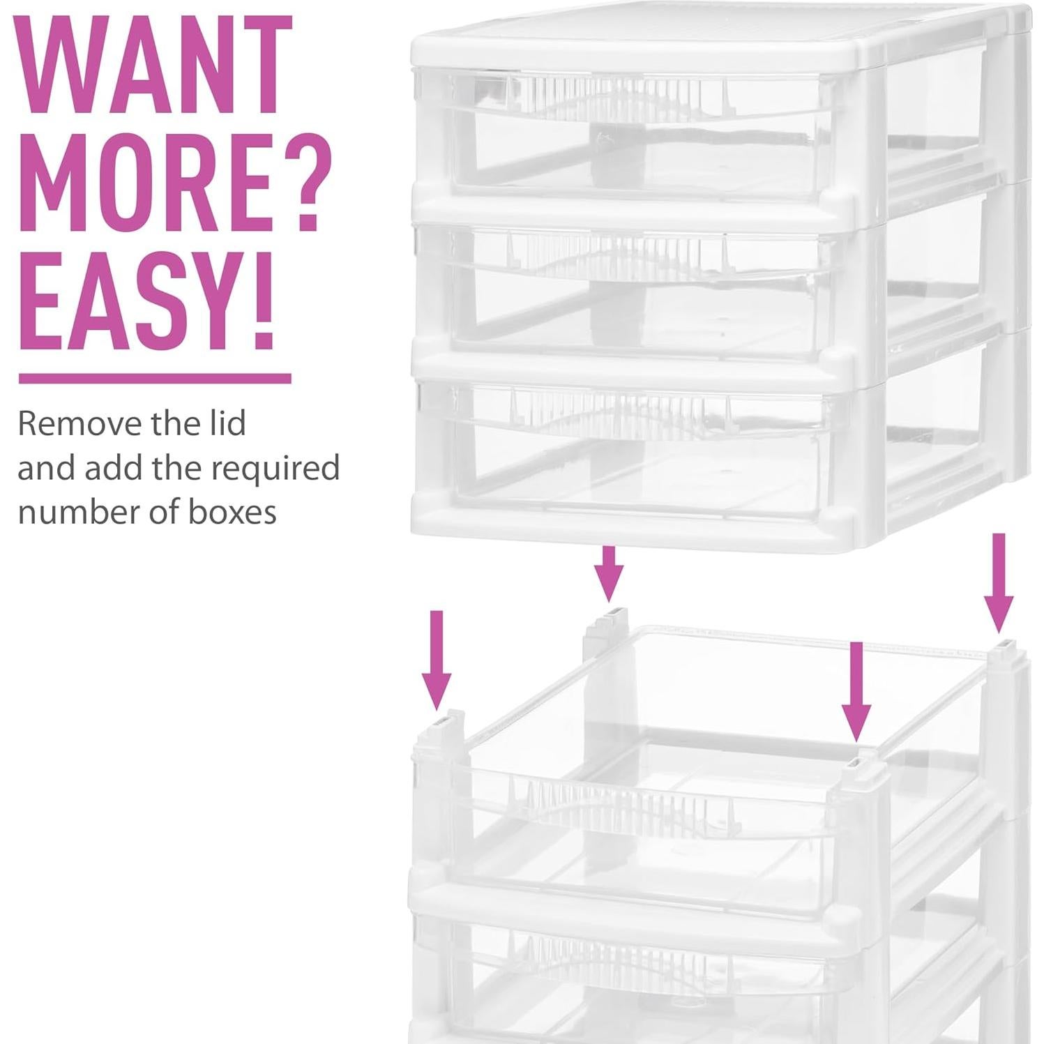 Unidad de Almacenamiento Tribello 3 Cajones Plástico Blanco - 2 Paquete