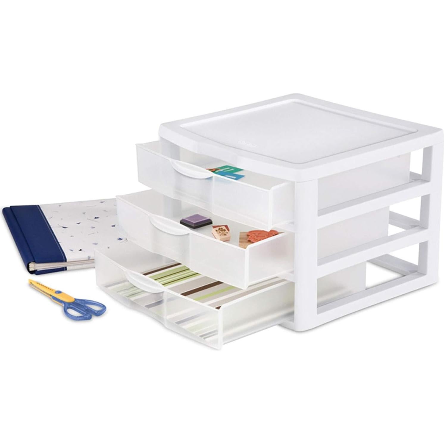 Unidad de Almacenamiento Tribello 3 Cajones Plástico Blanco - 2 Paquete