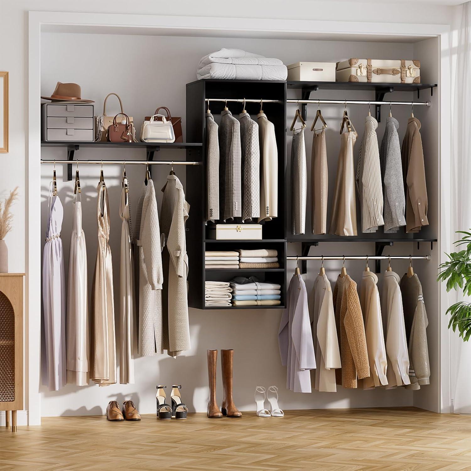 Sistema Organizador de Closet iSunirm 132x147cm Negro