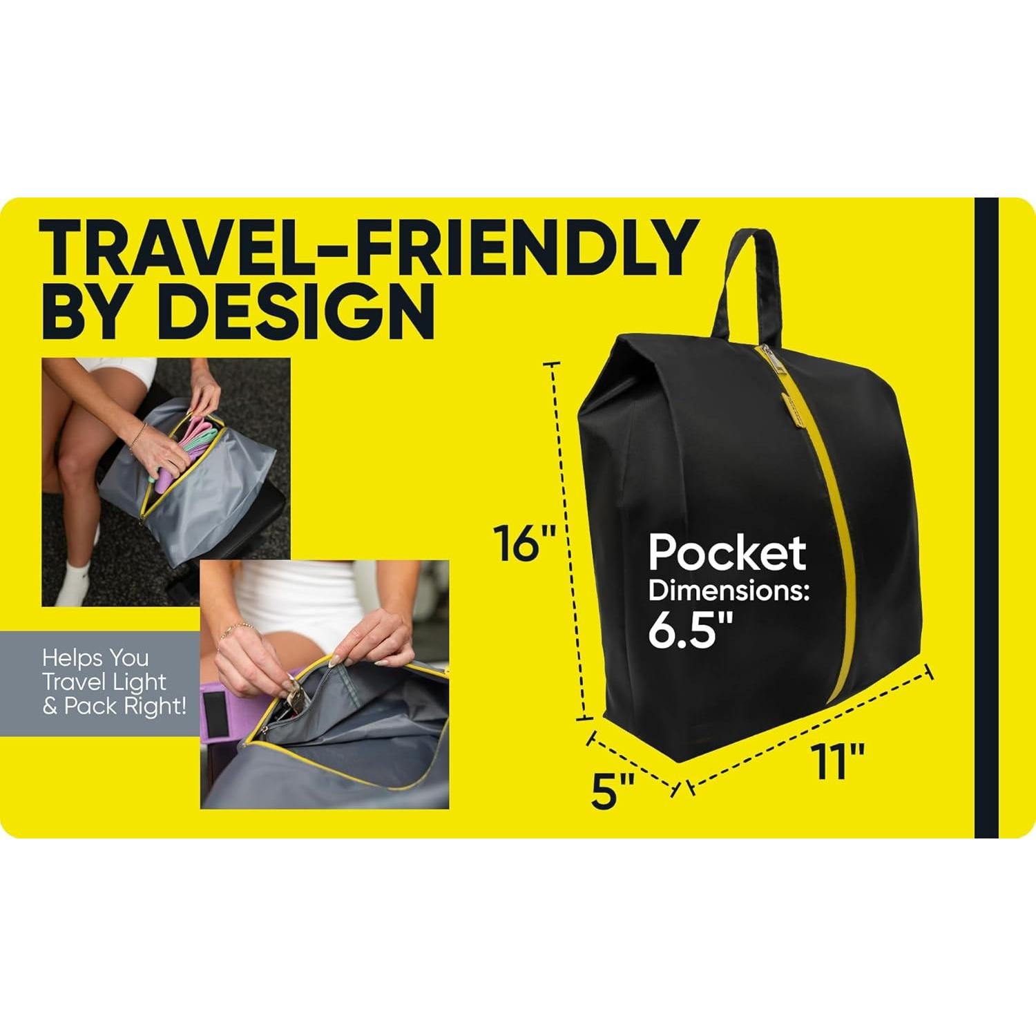 Bolsa de Zapatos de Viaje Impermeable SB10024 - Negro