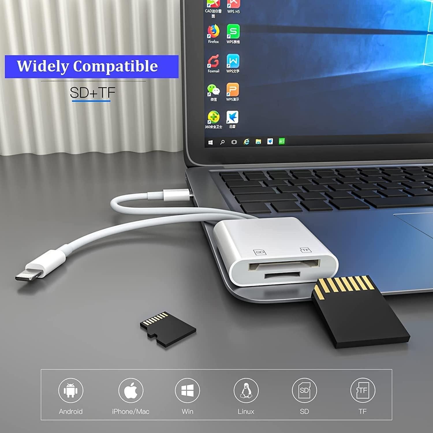 Lector de Tarjetas SD 4 en 1 Esbeecables para iPhone y Android