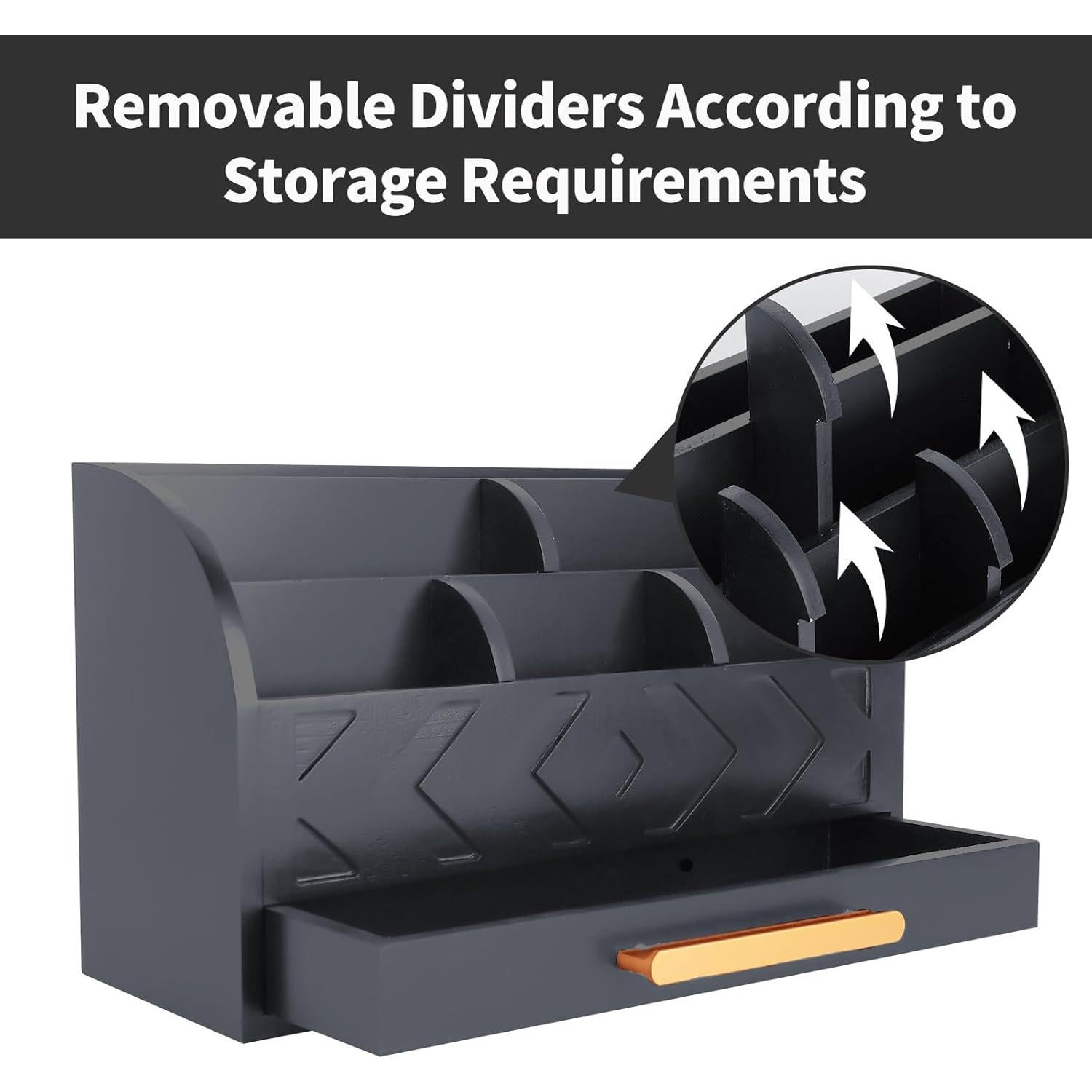 Organizador de Escritorio de Madera ZALIOJI Negro Ajustable