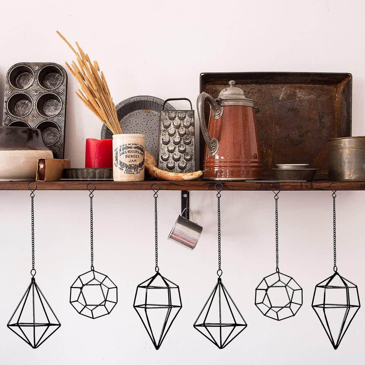 Soporte Colgante para Plantas de Aire 6PCS Metal Negro libproqia