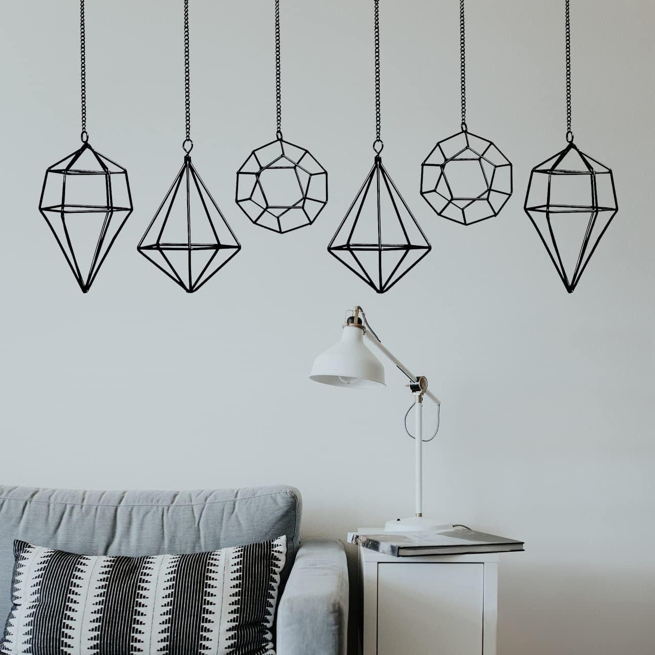 Soporte Colgante para Plantas de Aire 6PCS Metal Negro libproqia