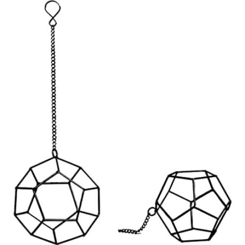 Soporte Colgante para Plantas de Aire 6PCS Metal Negro libproqia
