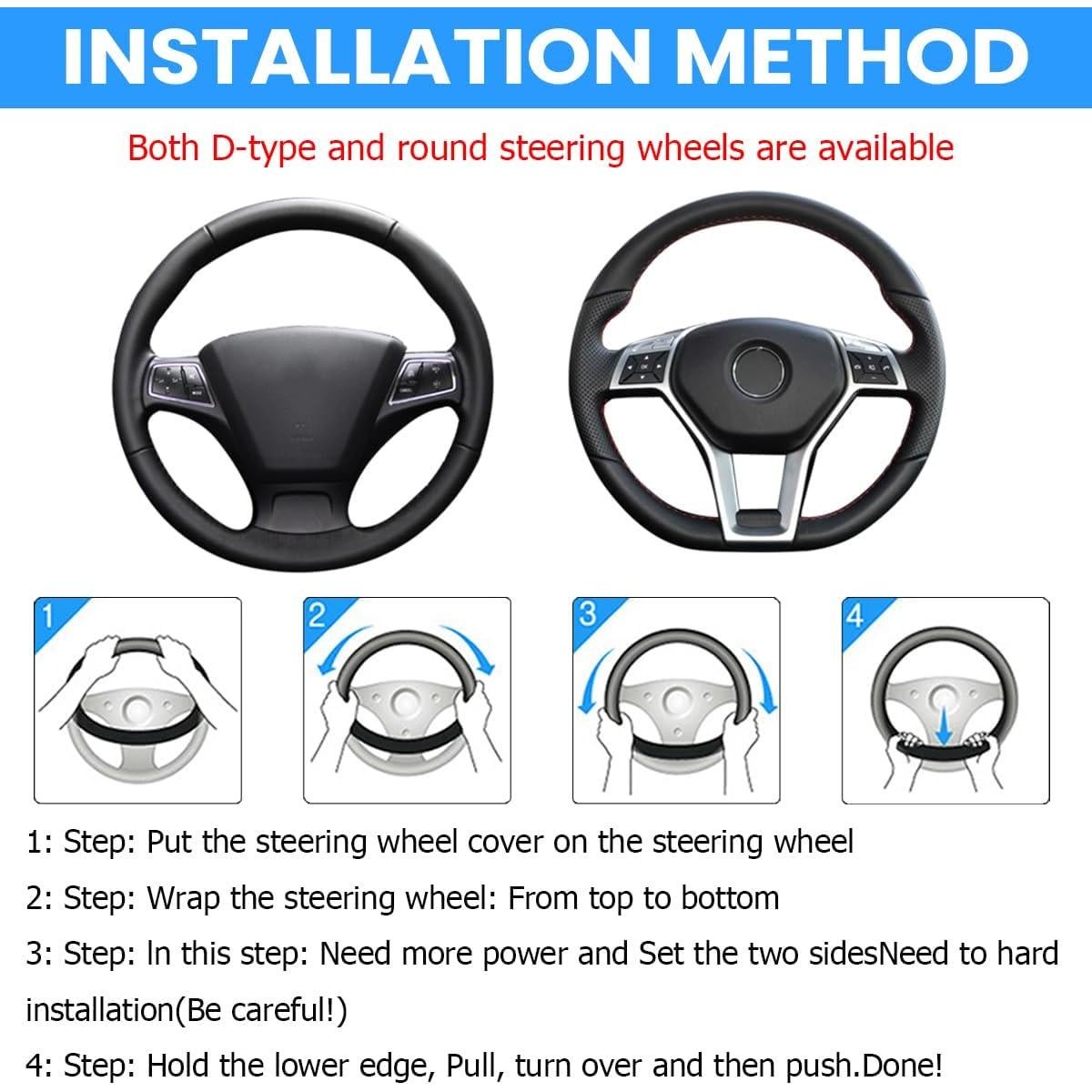 Funda de Volante AUCELI Beige 38 cm Antideslizante de Cuero