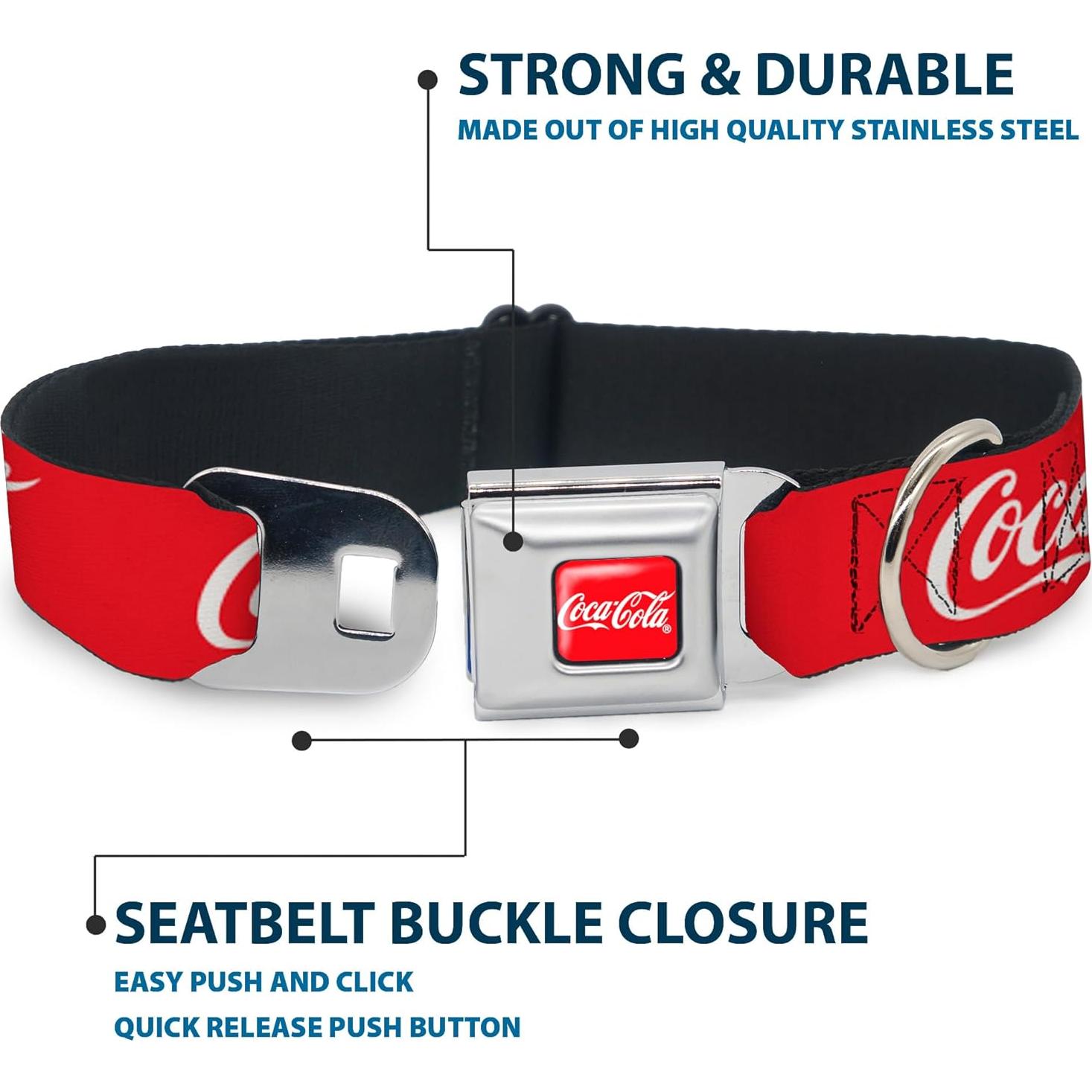 Collar para Perros Coca-Cola con Hebilla de Seguridad 24.1-33 cm