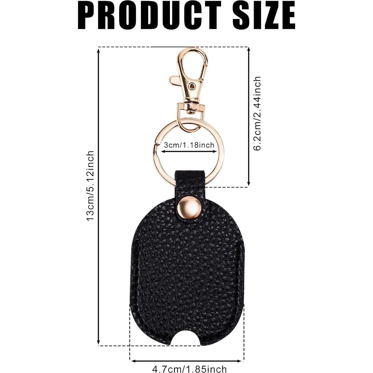 Funda de Llave de Coche de Cuero PU Negra con Anillo de Hierro