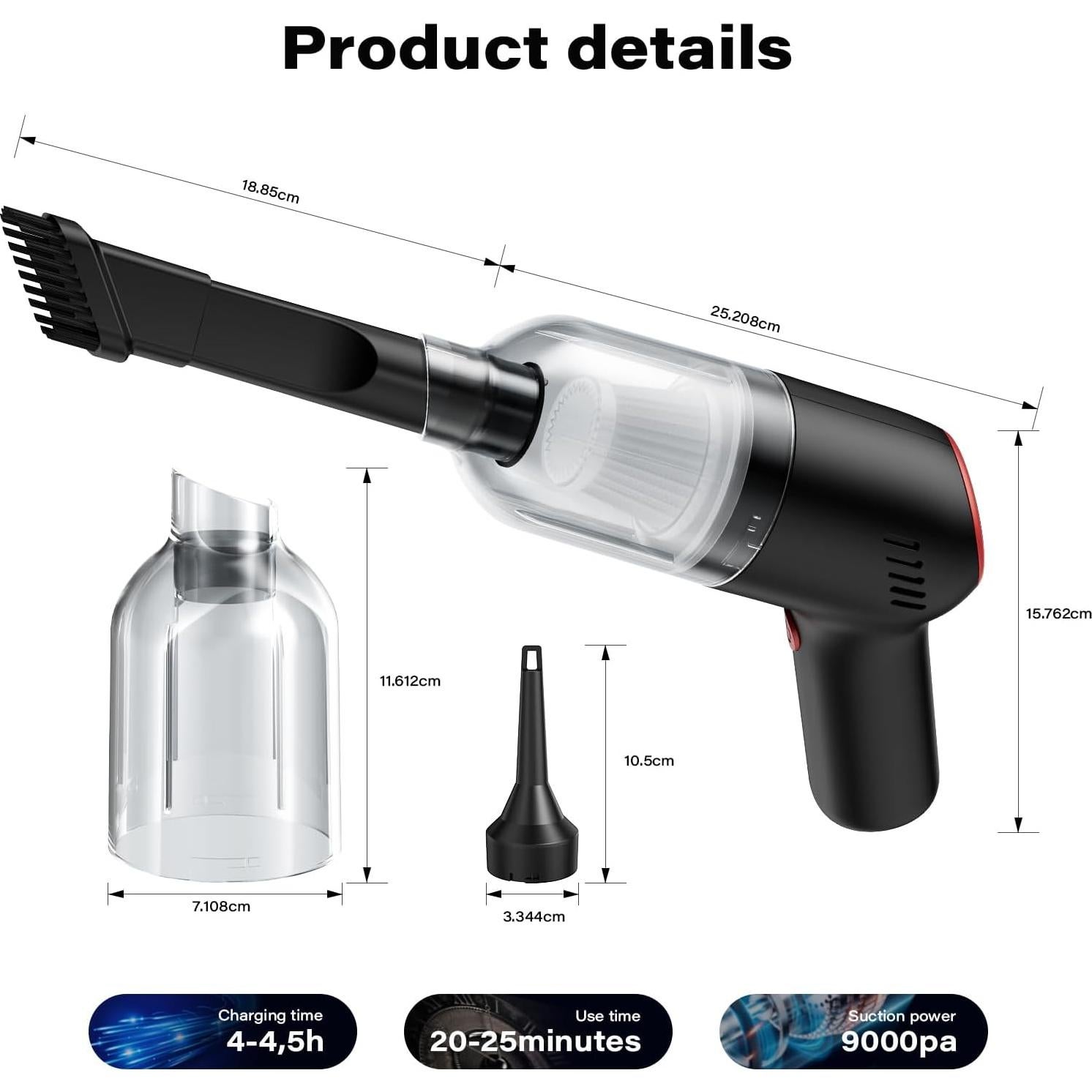 Aspiradora Inalámbrica APPS2Car 3 en 1 9000Pa para Coche