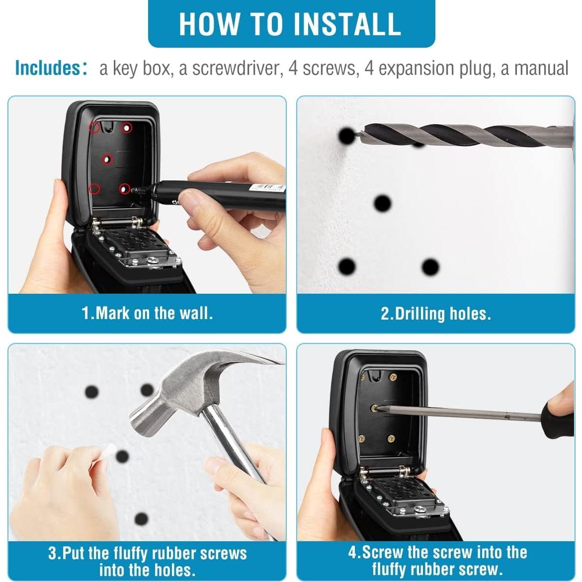 Caja de Llave BKNOOU Montaje en Pared Impermeable 0.6kg