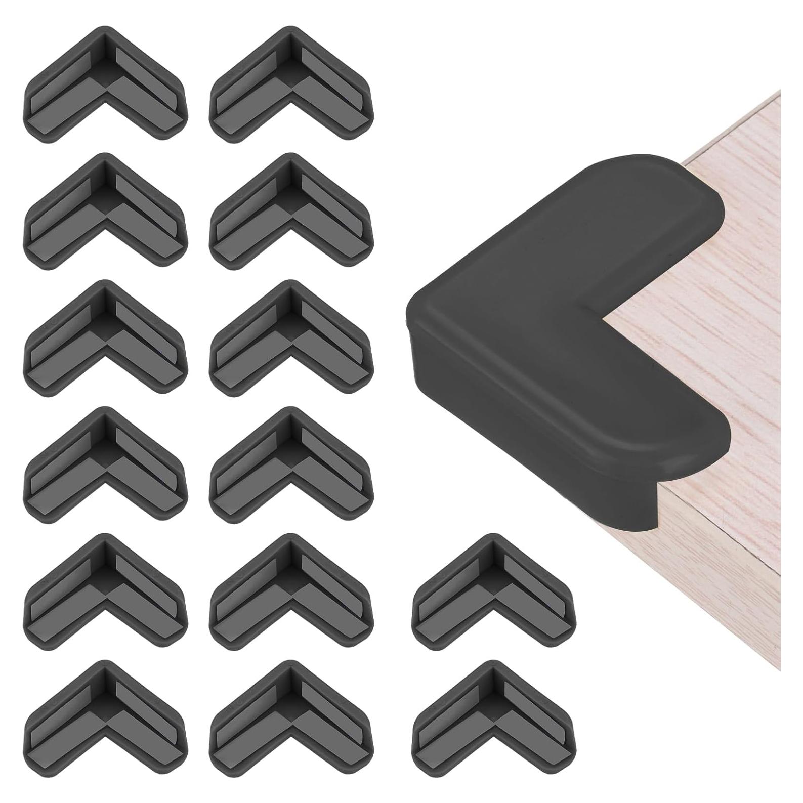 Protectores de Esquinas uxcell 16 Piezas PVC Negro L