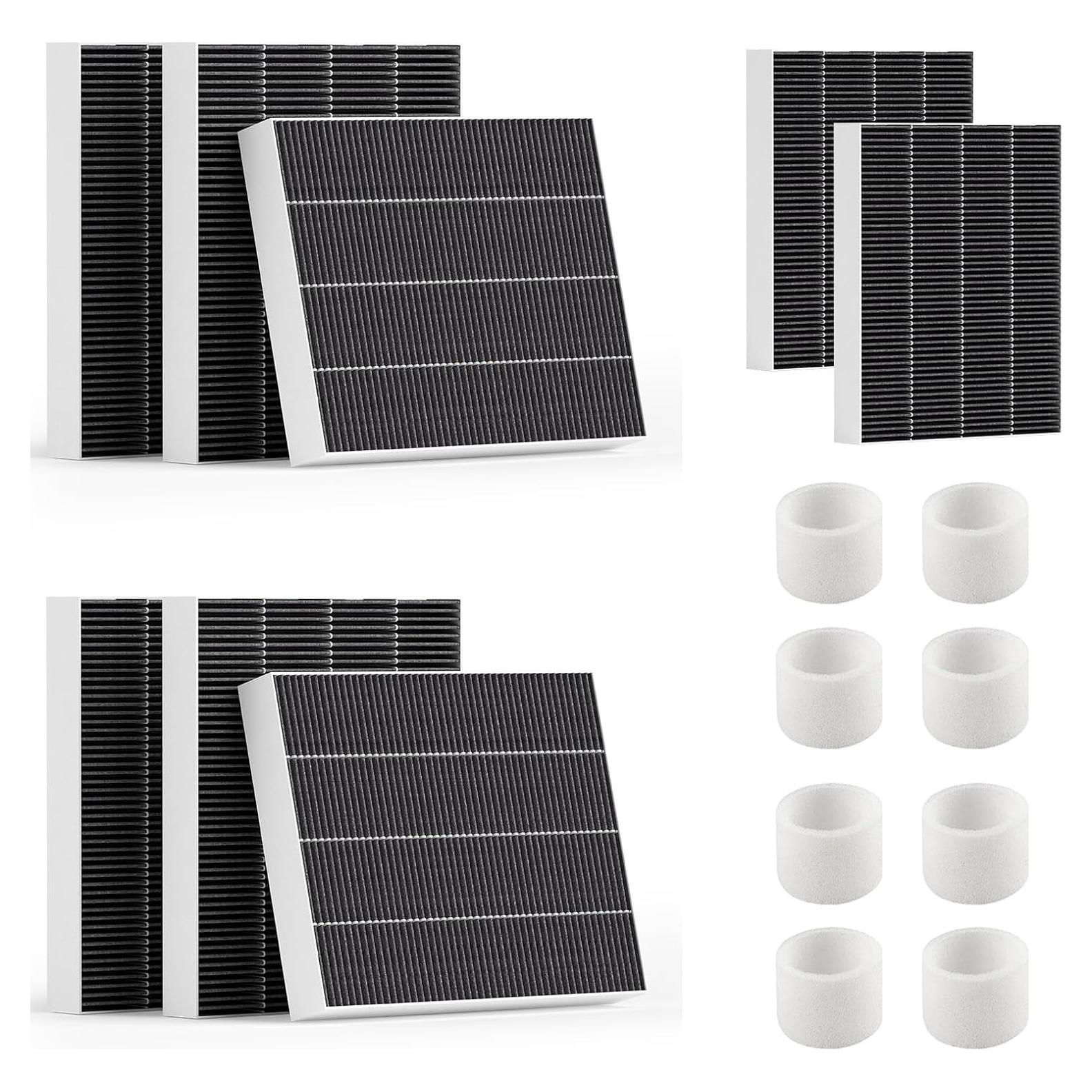 Kit de Filtros de Reemplazo 6000S Levoit - 8 Filtros Grises y 8 Esponjas