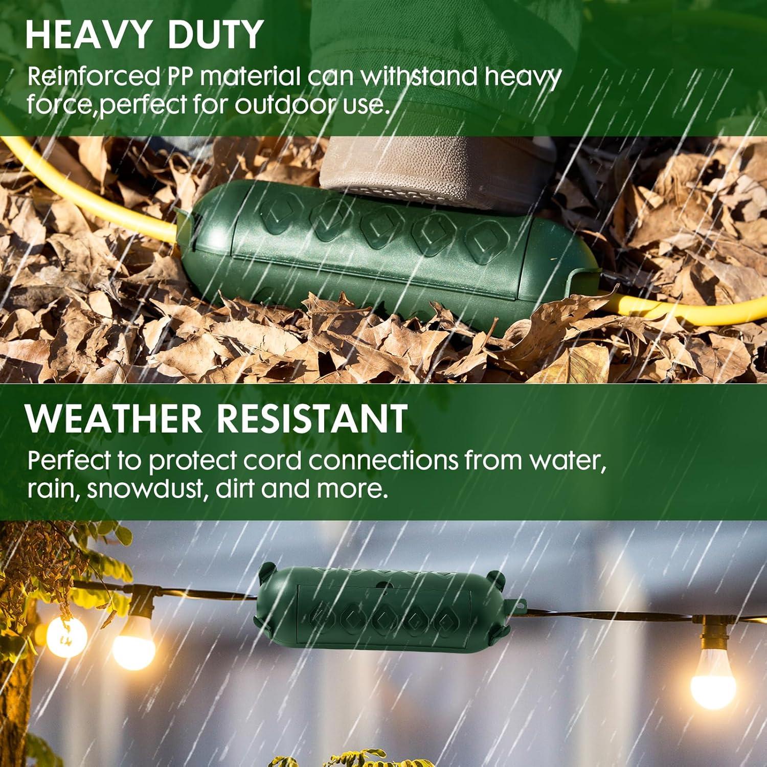 Cubierta de Cable de Extensión Impermeable YOJOE 22cm Verde