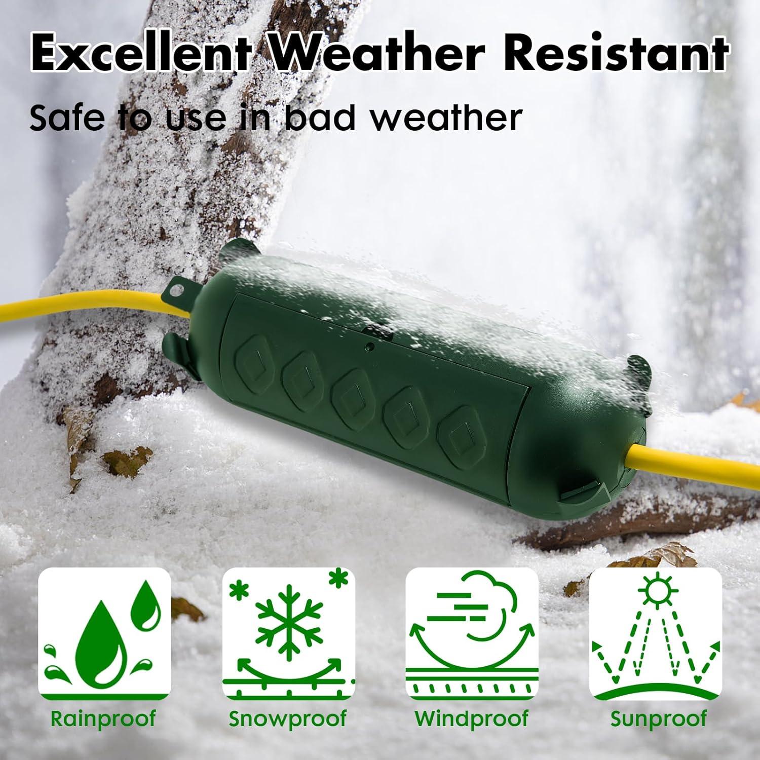 Cubierta de Cable de Extensión Impermeable YOJOE 22cm Verde