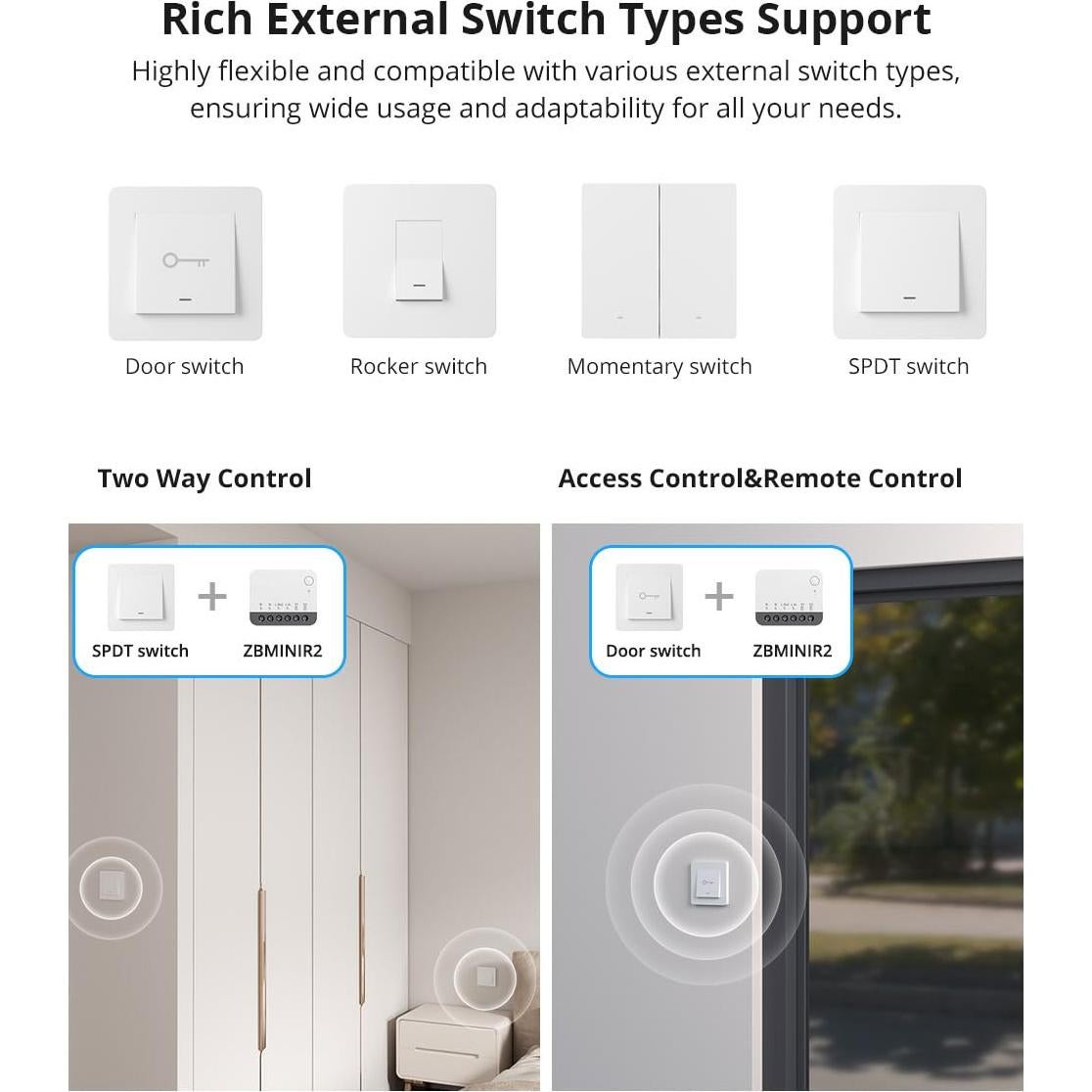 Interruptor Inteligente Zigbee 3.0 Smilewolf ZBMINIR2 Compacto