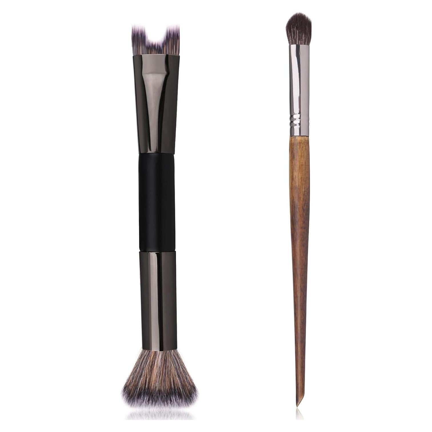 Nose Contour Brush, 2-In-1 U-Shaped,Blush Brush, Eyebrow & Eye Shadow Brush,For Full Face Makeup Beginners,Nose Contour,Blush Brush for Cheeks,Eyeshadow Brushes