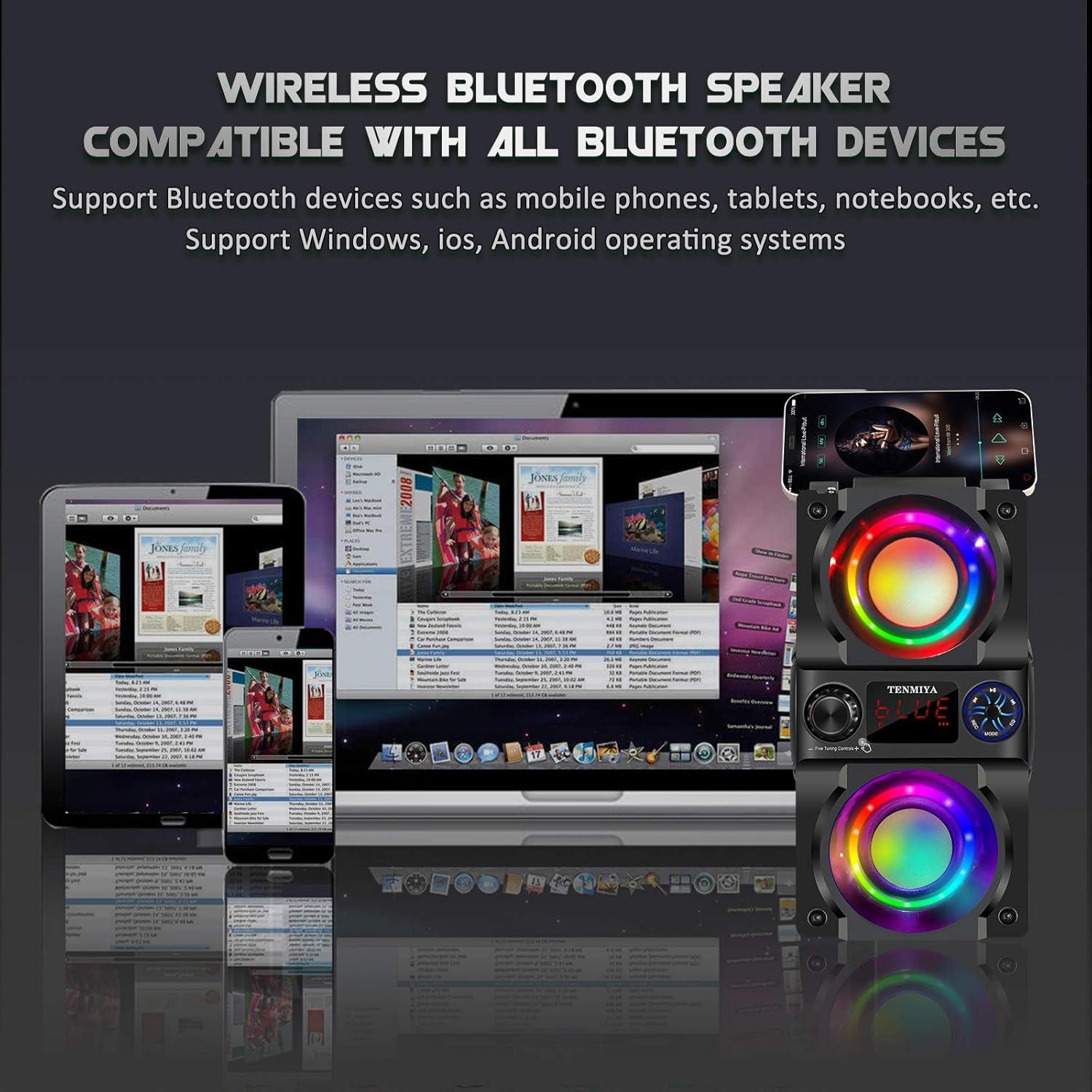 Altavoz Bluetooth A30 40W Portátil con Luces LED y Radio FM