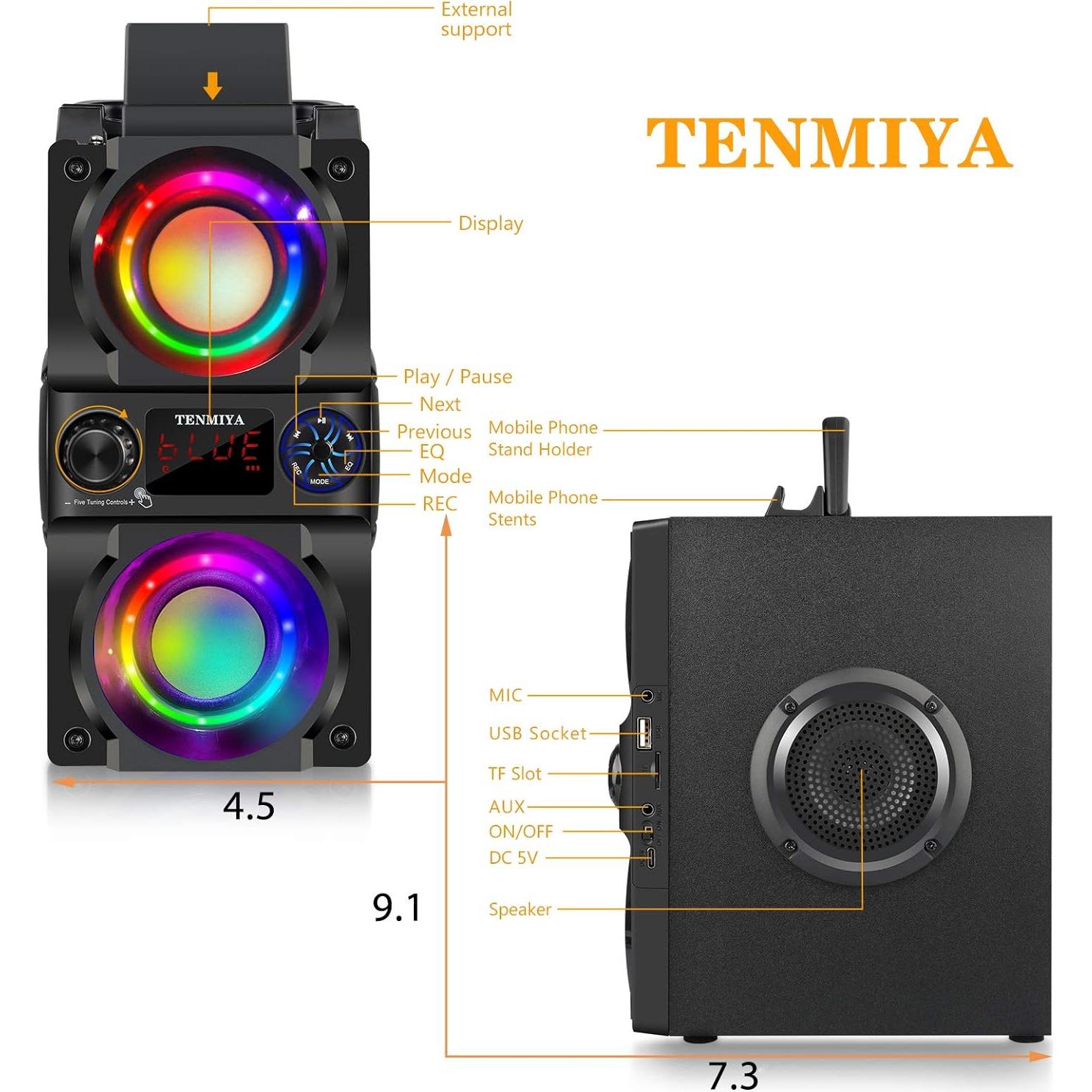 Altavoz Bluetooth A30 40W Portátil con Luces LED y Radio FM