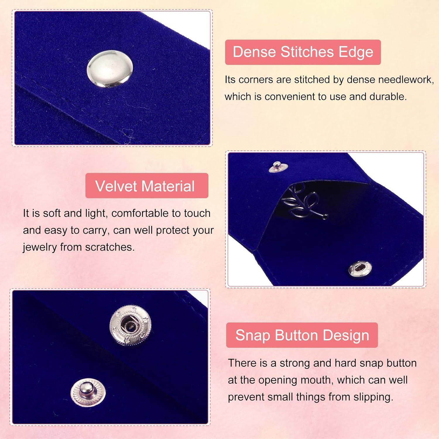 Bolsa de Joyería Velvet 7x7 cm PATIKIL - 12 Paquetes Azul