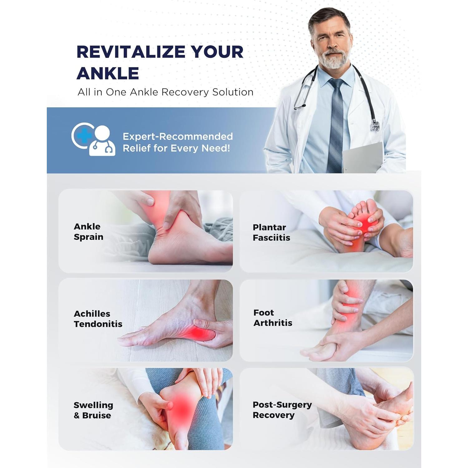 Funda de Hielo para Tobillo Luguiic Grande con Gel Doble