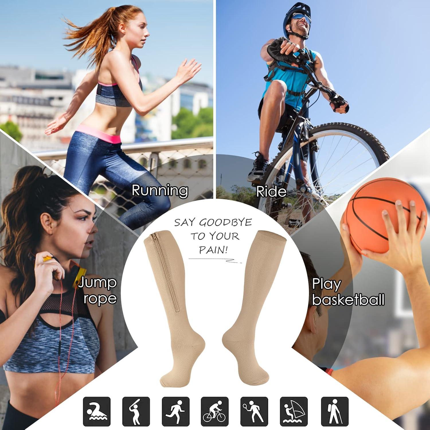 Calcetines de Compresión con Cremallera Cerpit 15-20 mmHg 2 Pares