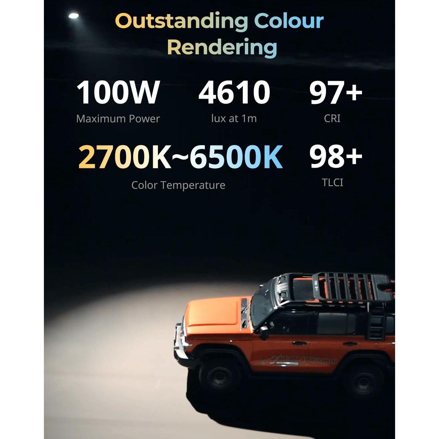 Luz de Video SmallRig RC 100B COB 100W Bi-Color 2700K-6500K