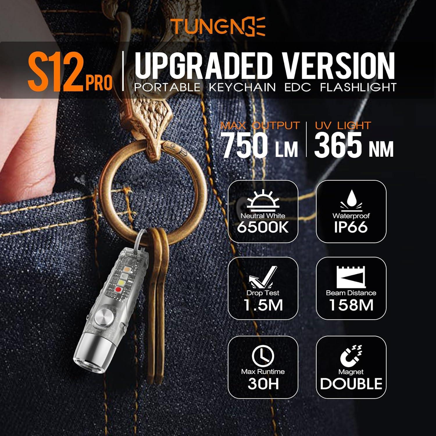 Linterna de Llavero TUNENGE S12Pro 750 Lúmenes Recargable