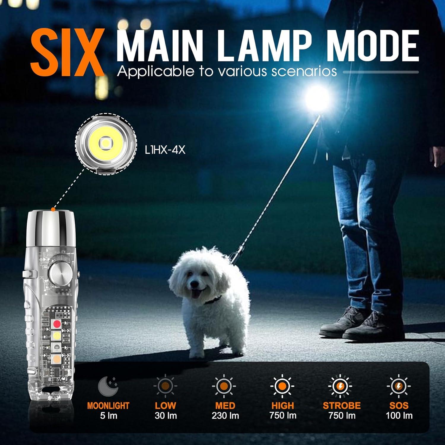 Linterna de Llavero TUNENGE S12Pro 750 Lúmenes Recargable