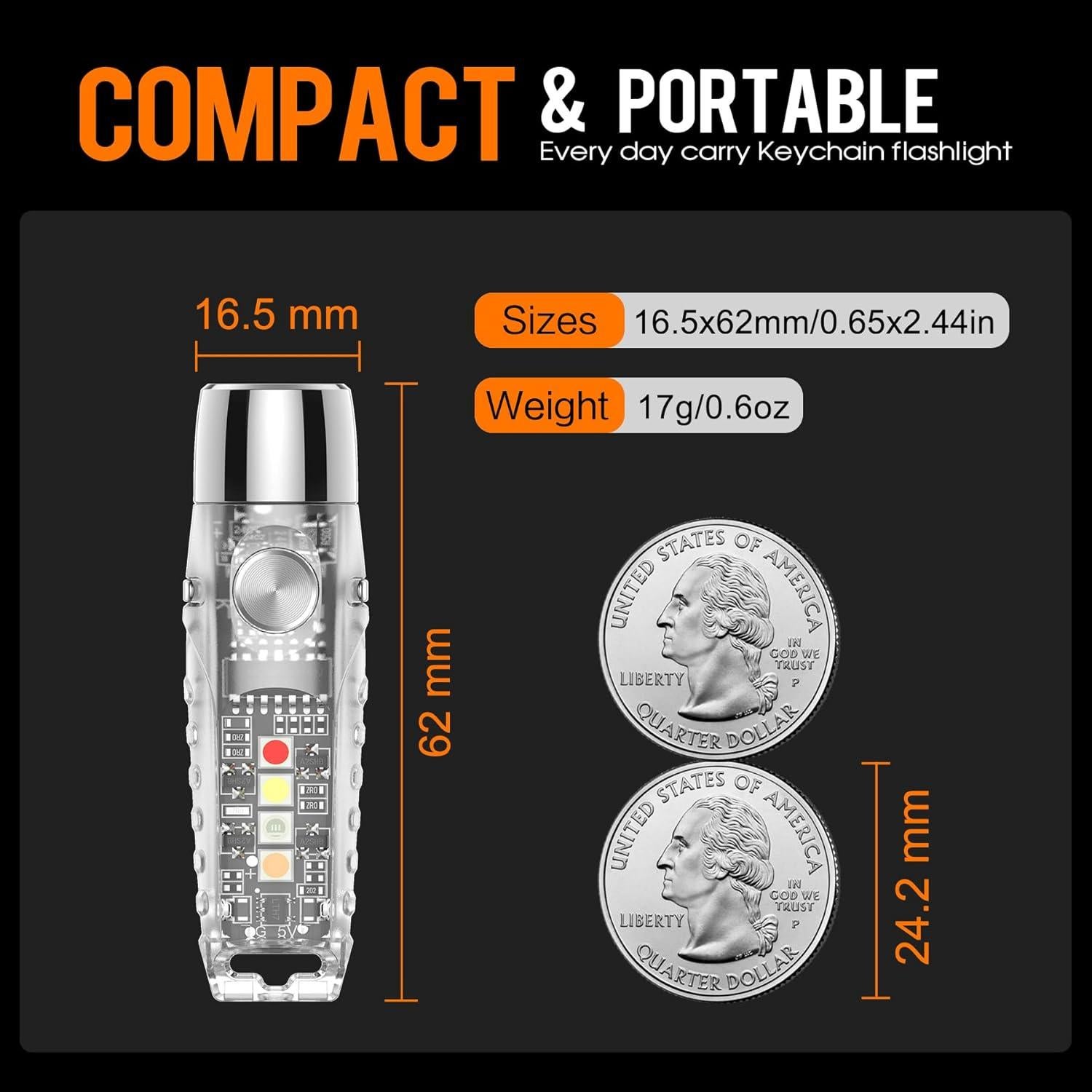 Linterna de Llavero TUNENGE S12Pro 750 Lúmenes Recargable