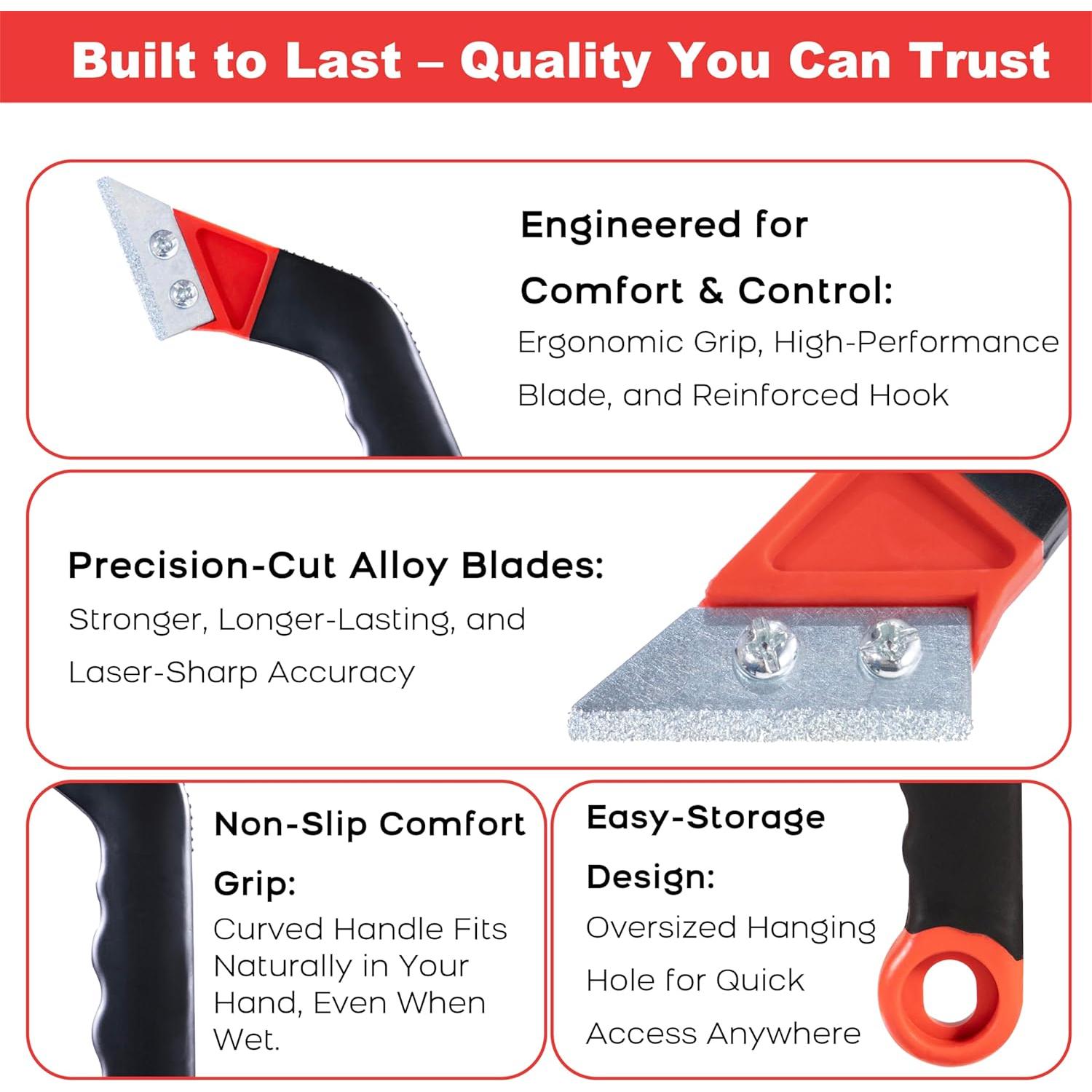 Kit de Herramientas para Remoción de Lechada MaxMona - 2 Raspadores, 6 Cuchillas, 2 Cepillos