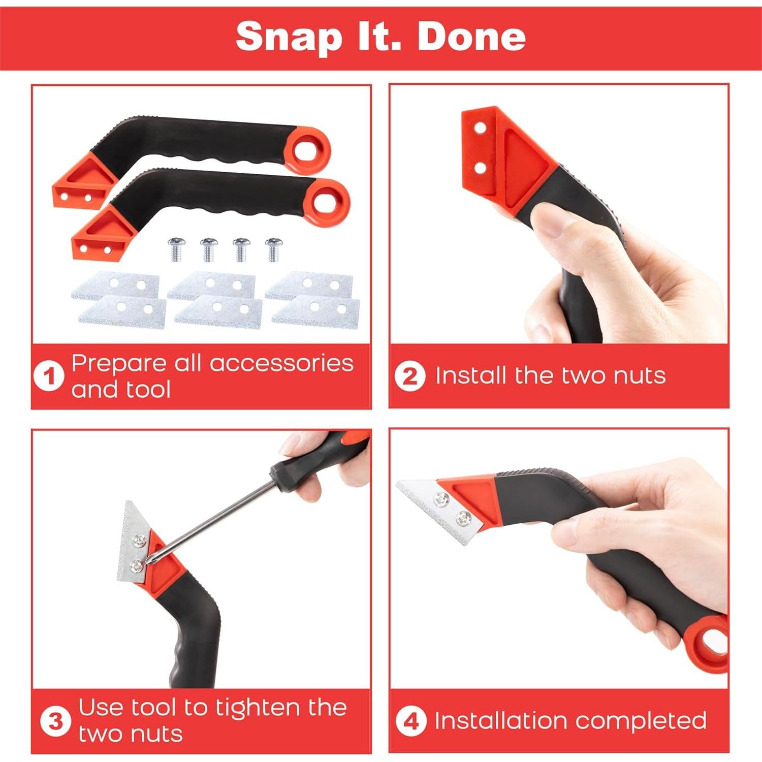 Kit de Herramientas para Remoción de Lechada MaxMona - 2 Raspadores, 6 Cuchillas, 2 Cepillos