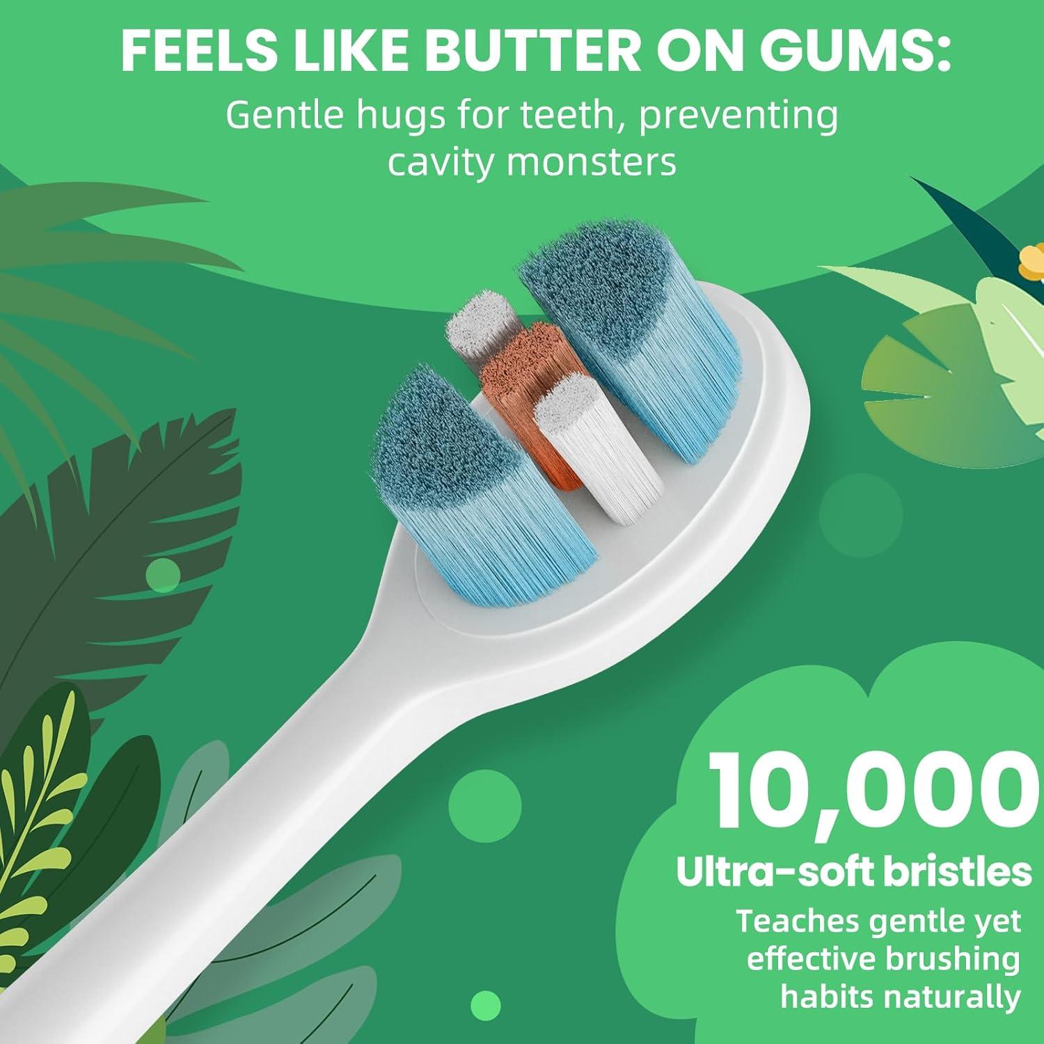 Cepillo de dientes manual ZMRZ para niños 2-7 años verde