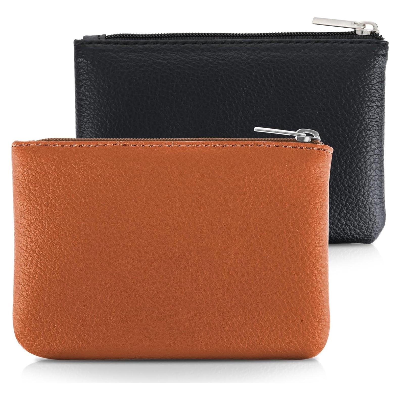 Monedero Mini PU Simarro 2 Pcs Negro y Marrón Claro