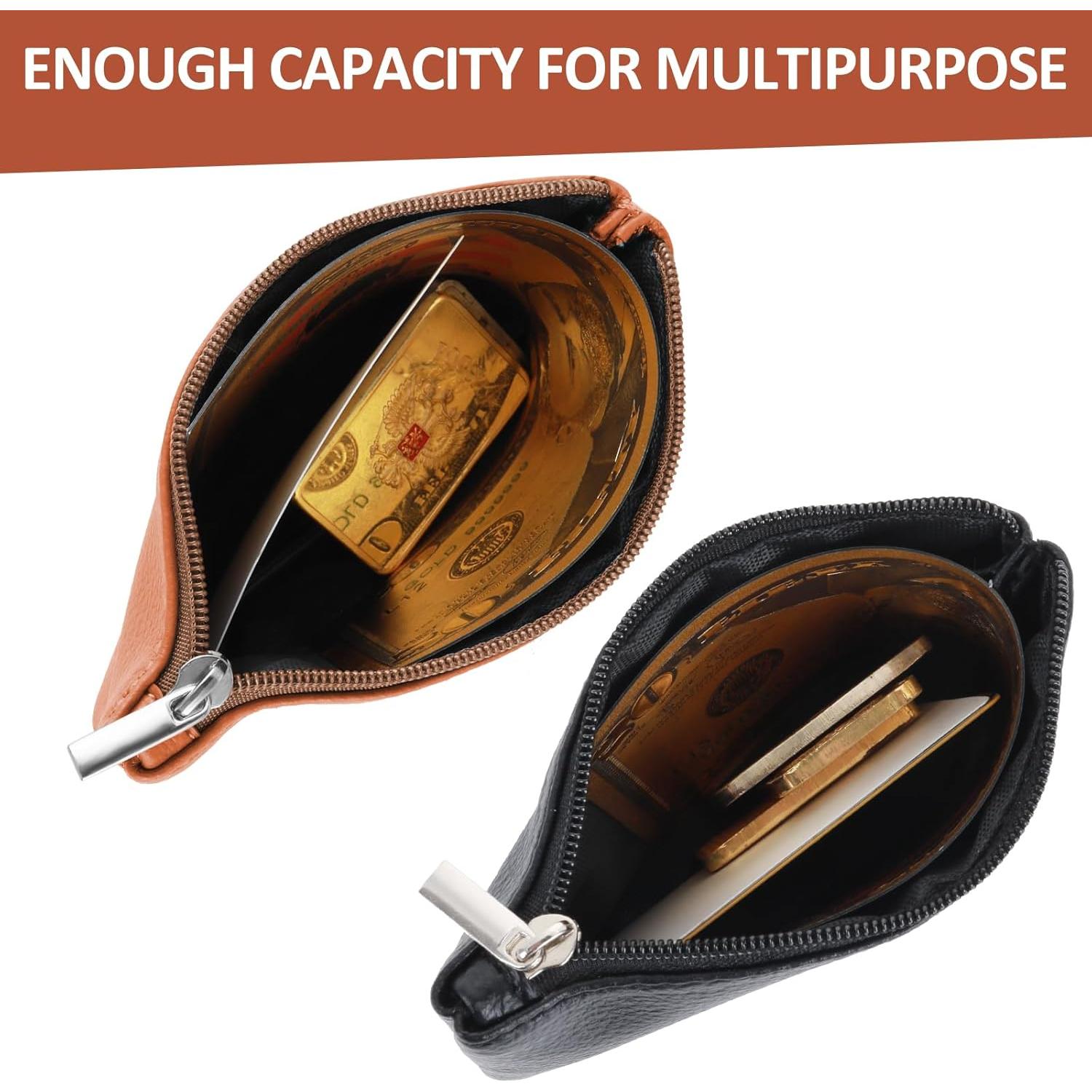 Monedero Mini PU Simarro 2 Pcs Negro y Marrón Claro