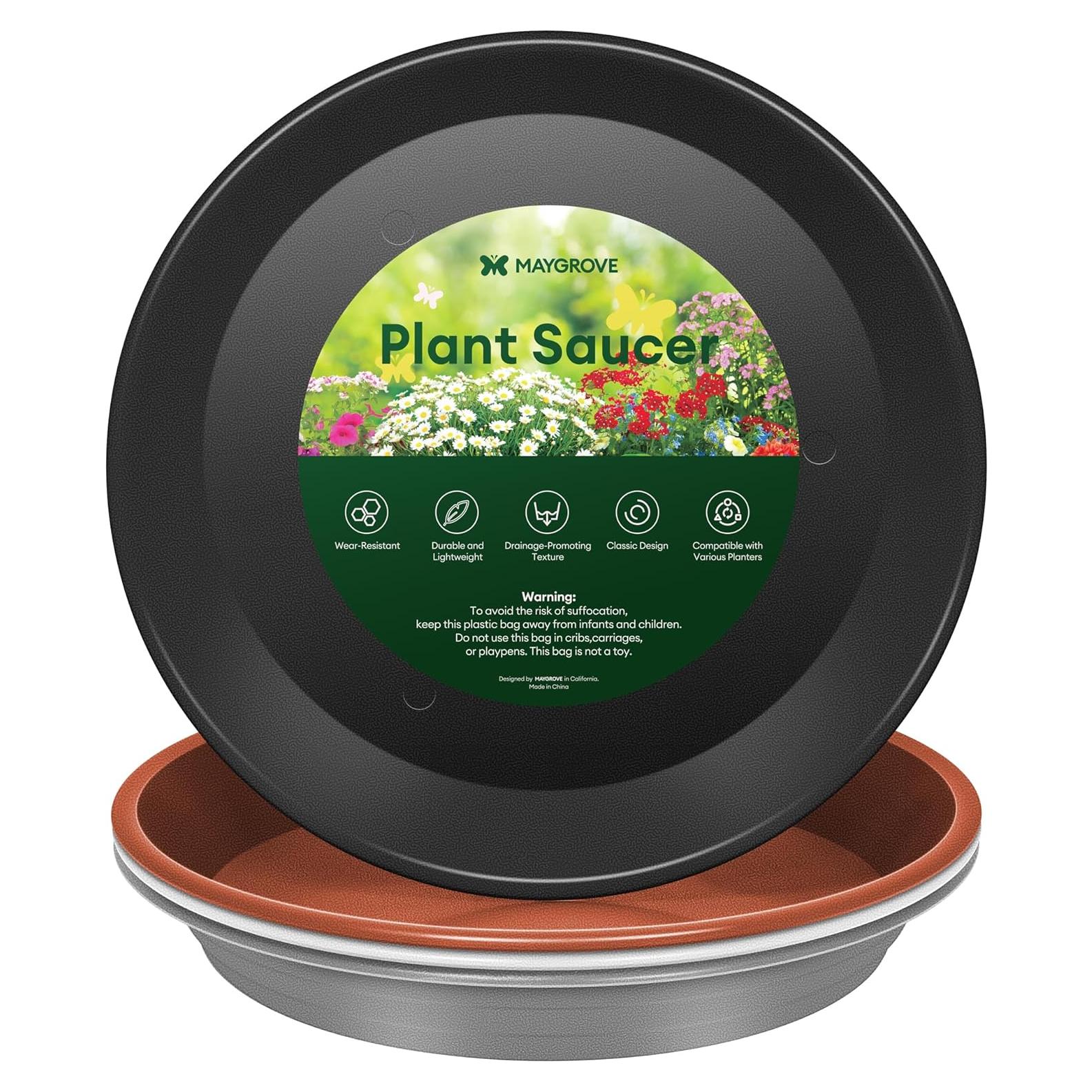 Paquete de 4 platos para plantas Maygrove 20 cm multicolor