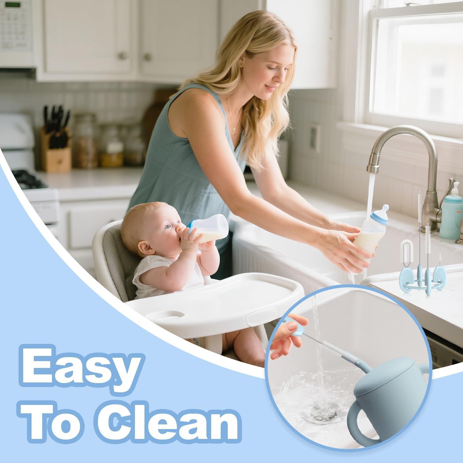 Juego de Cepillos Limpiadores YOTIME 4 en 1 Reutilizables Azul