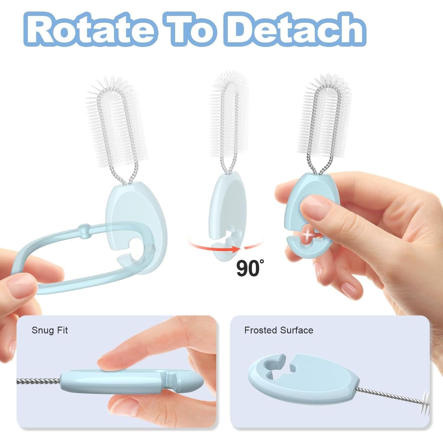 Juego de Cepillos Limpiadores YOTIME 4 en 1 Reutilizables Azul